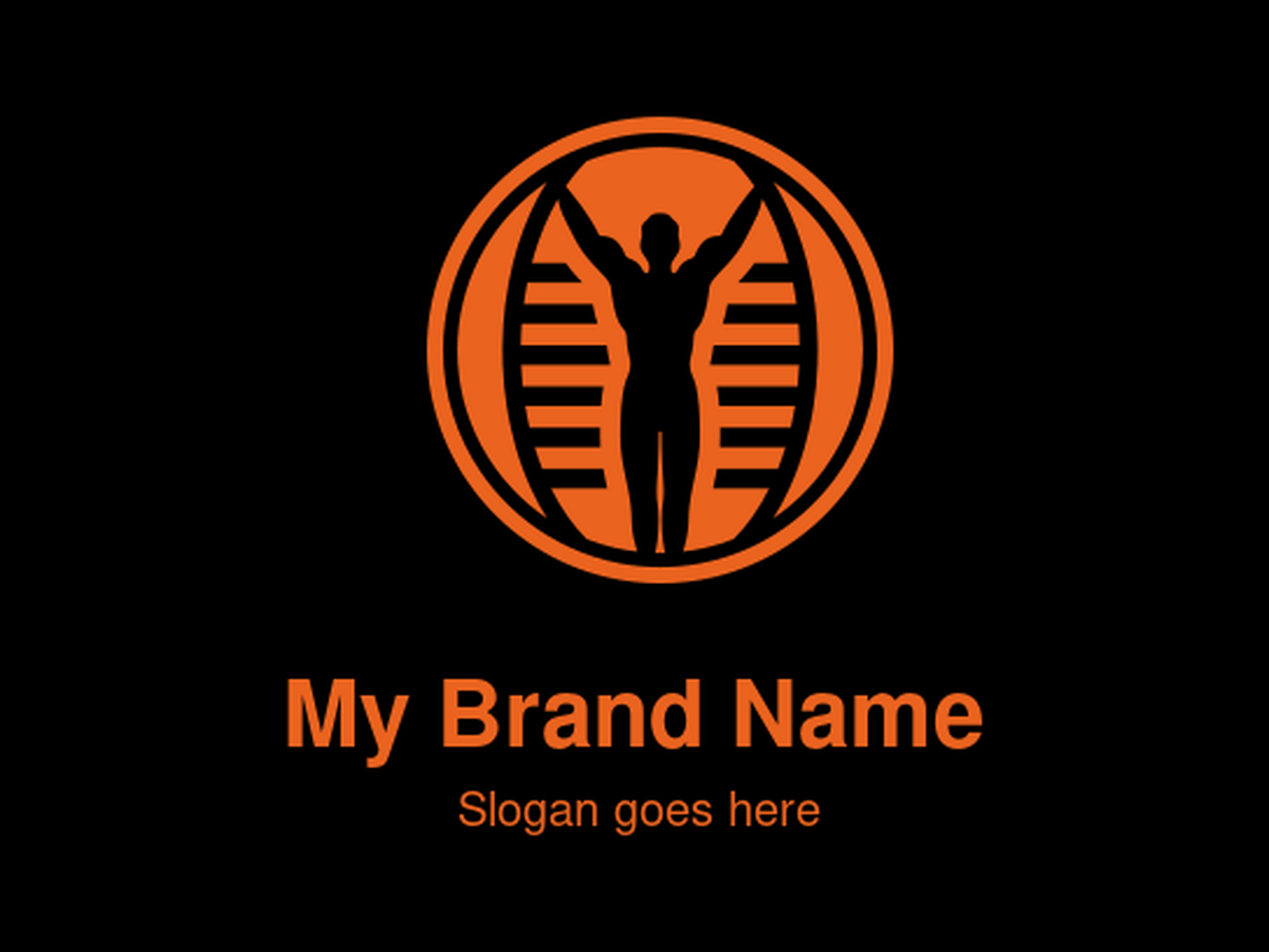 Abstract Person with Raised Arms Logo Design